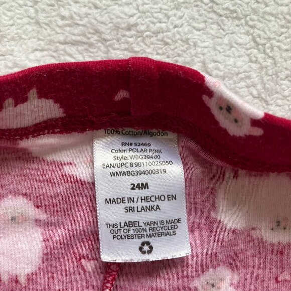 Wonder Nation Toddler Pajamas 24M | Pink Sheep Print GUC with Light Staining - Picture 14 of 16